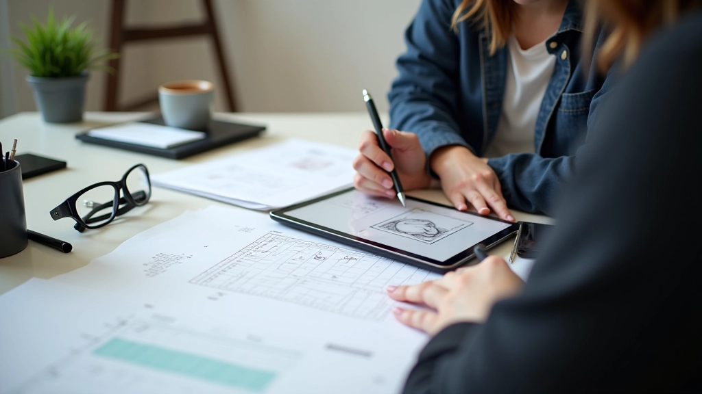 Designer criando layouts estruturados com sistemas de grid