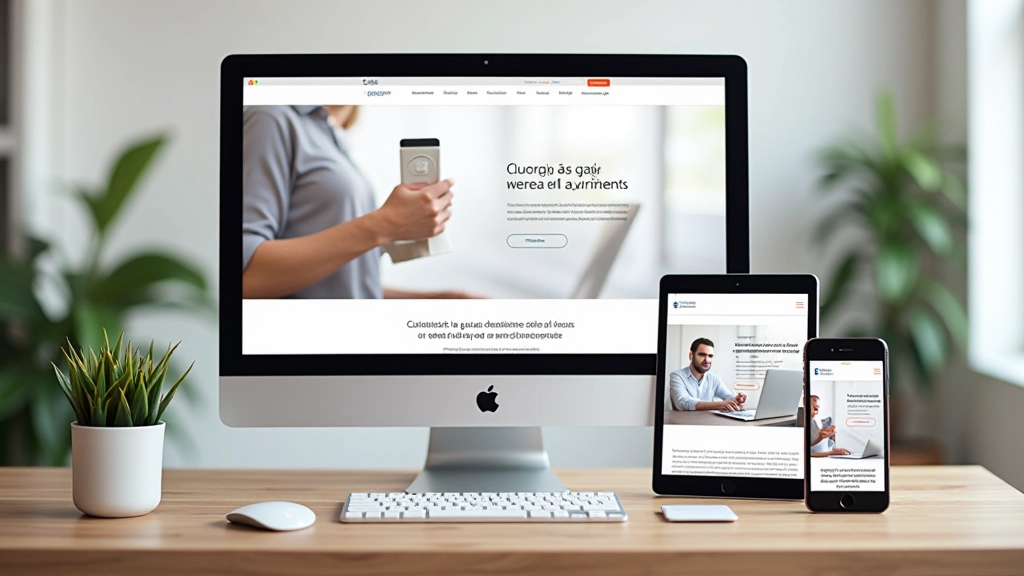 Mockup responsivo mostrando layout equilibrado em diferentes tamanhos de tela