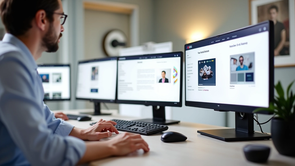 Portfolio mostrando vários websites bem projetados com grid, exemplos de layouts profissionais e organizados